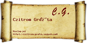 Czitrom Gréta névjegykártya